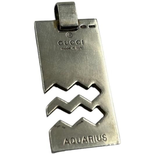 Vintage Gucci Silver Aquarius Pendant