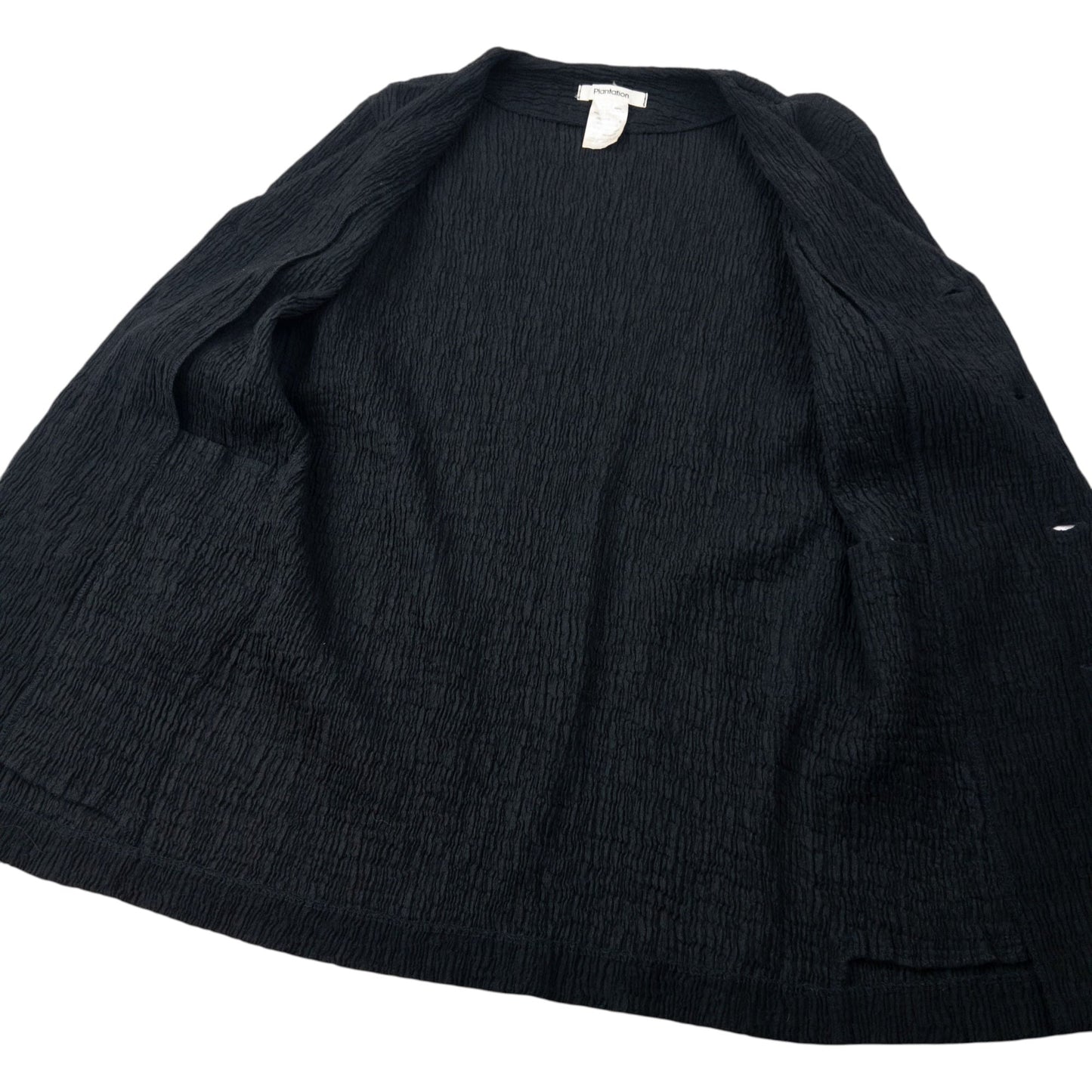 Vintage 90s Plantation By Issey Miyake Crinkle Cardigan Size M | Medium, Black