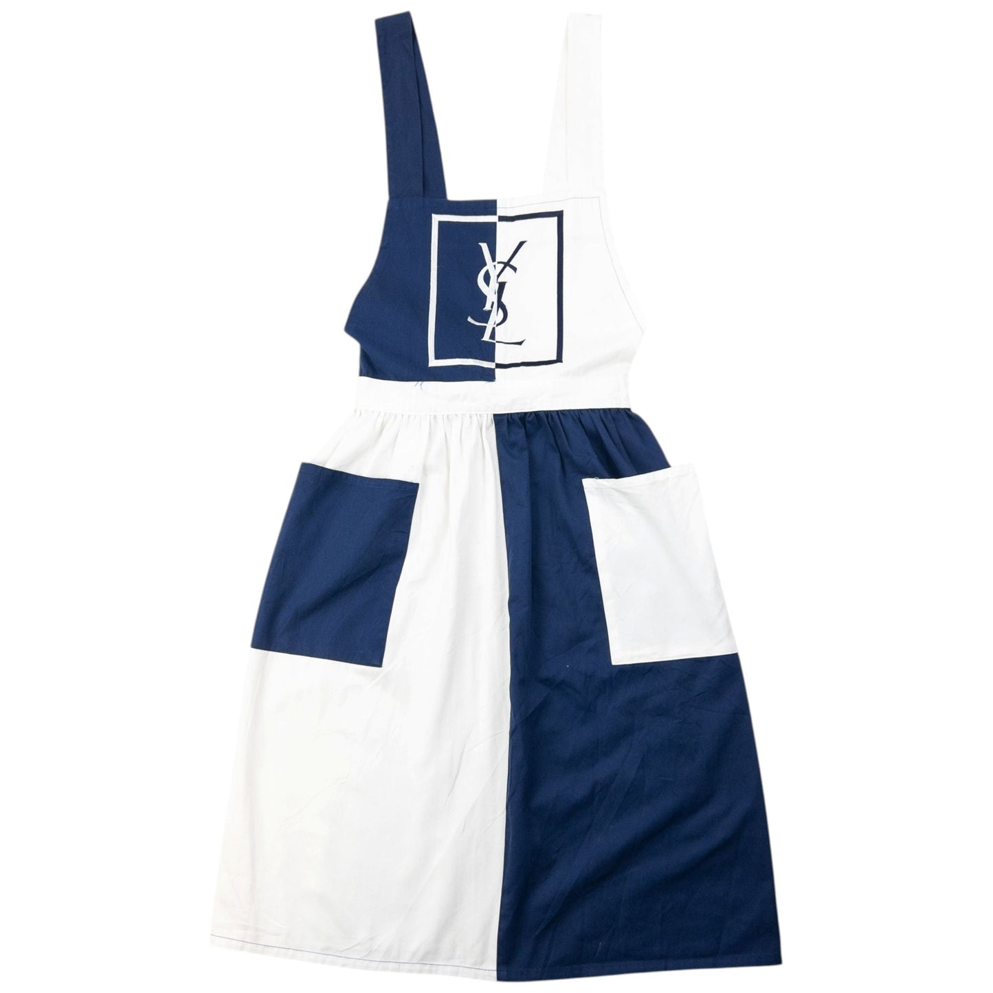 Vintage 80s YSL Yves Saint Laurent Embroidered Tie-Back Apron | O/S, Multicoloured