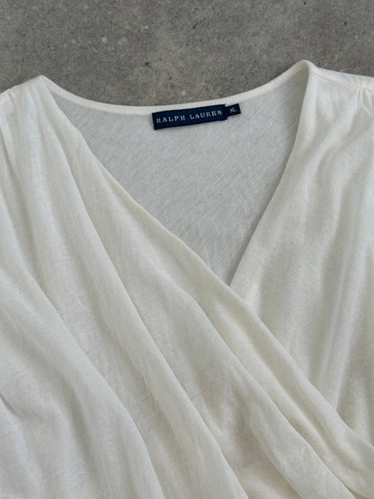 Ralph Lauren 2000s Cotton Wrap Top - L