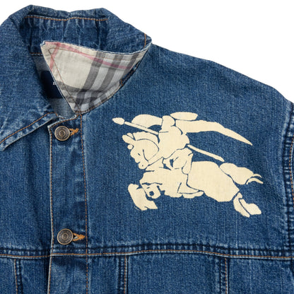 Vintage 2000s Burberry Button Up Denim Jacket Size M