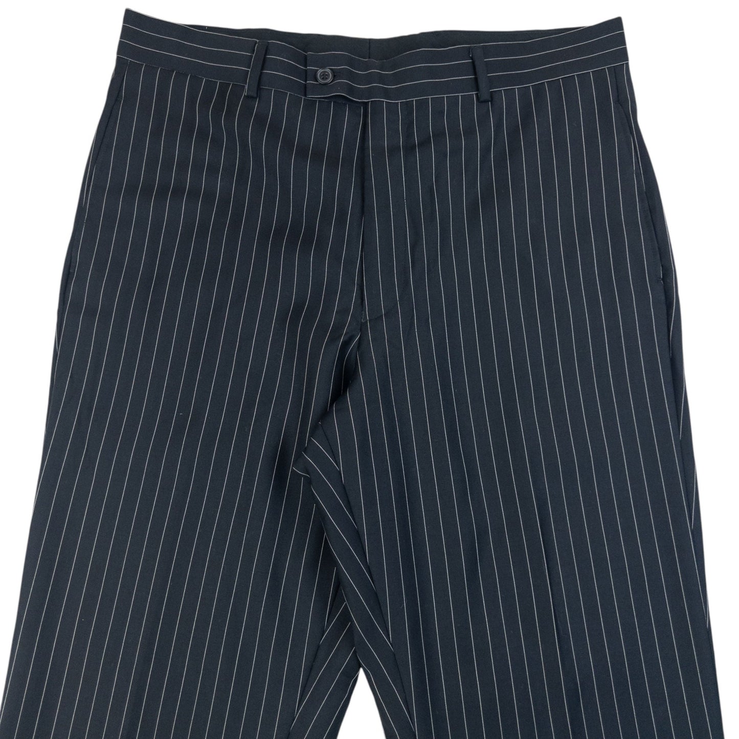 Vintage 90s YSL Yves Saint Laurent Pinstripe Jacket & Trousers Suit Set Size L | Large, Black