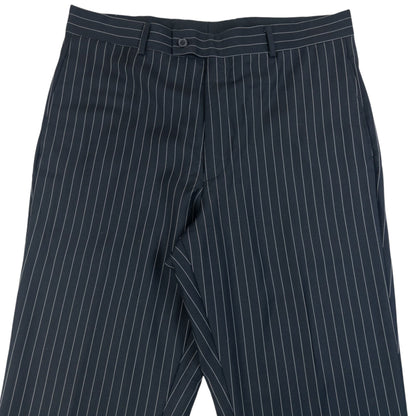 Vintage 90s YSL Yves Saint Laurent Pinstripe Jacket & Trousers Suit Set Size L | Large, Black