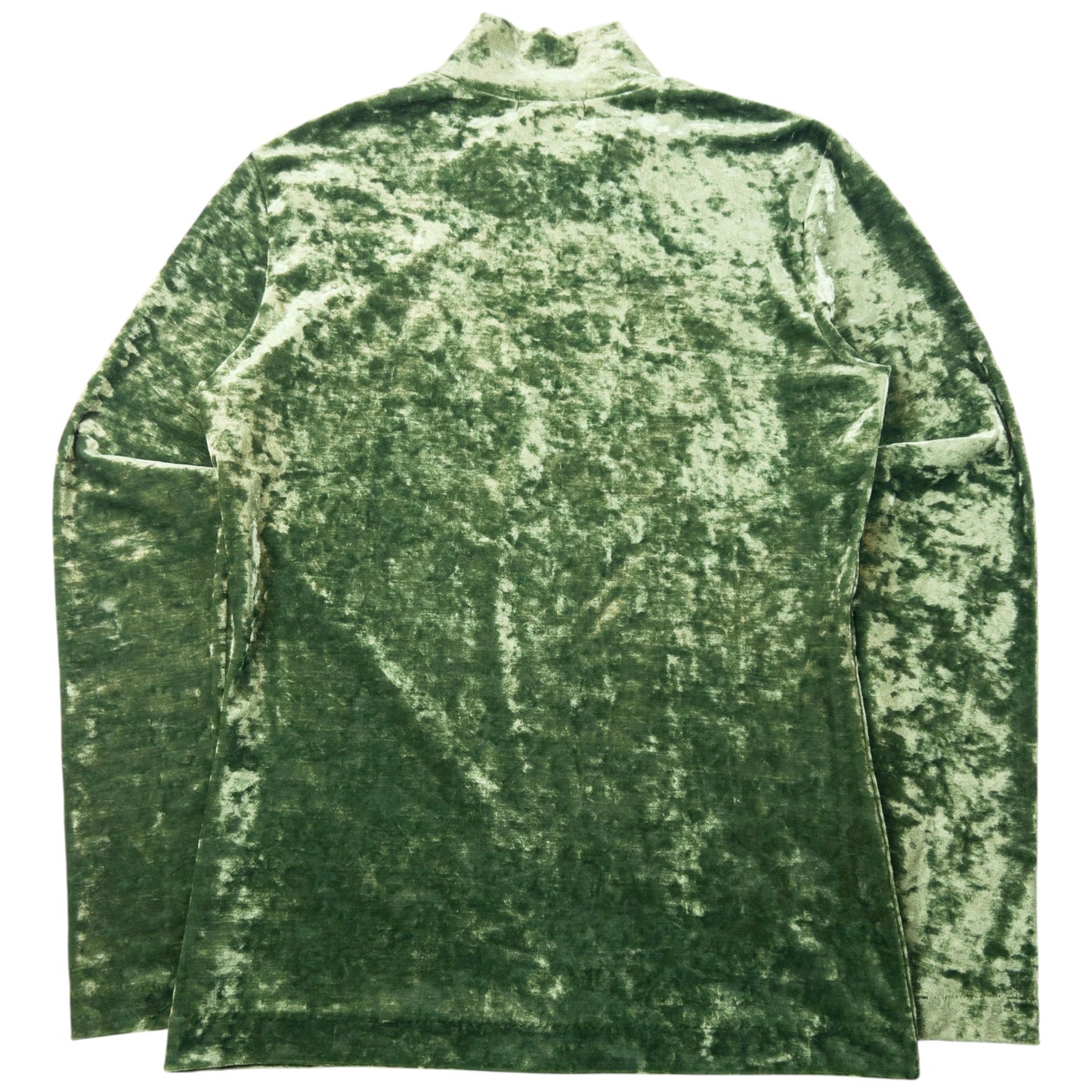 Vintage 2000s Issey Miyake Velour Turtleneck Jumper Womens Size L | Large, Green