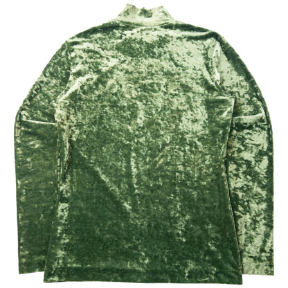Vintage 2000s Issey Miyake Velour Turtleneck Jumper Womens Size L | Large, Green