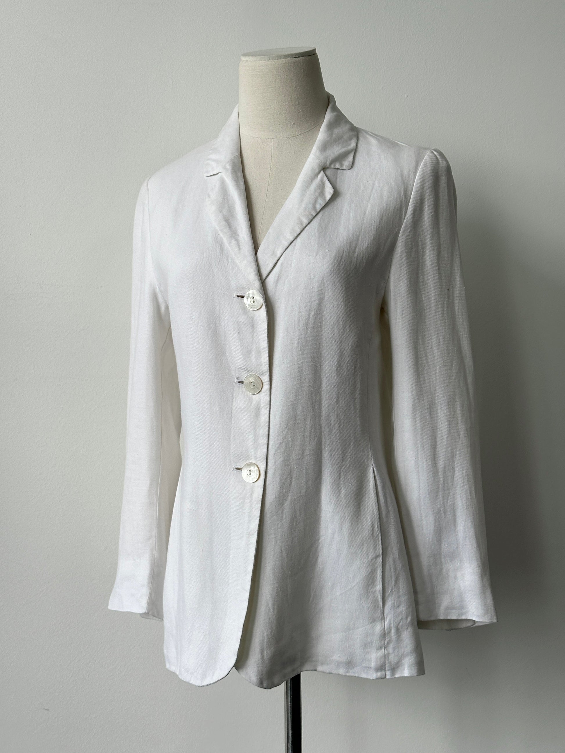 Max Mara 1990s Pure Linen Single Breasted Jacket - S