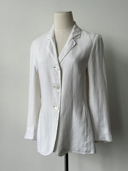 Max Mara 1990s Pure Linen Single Breasted Jacket - S