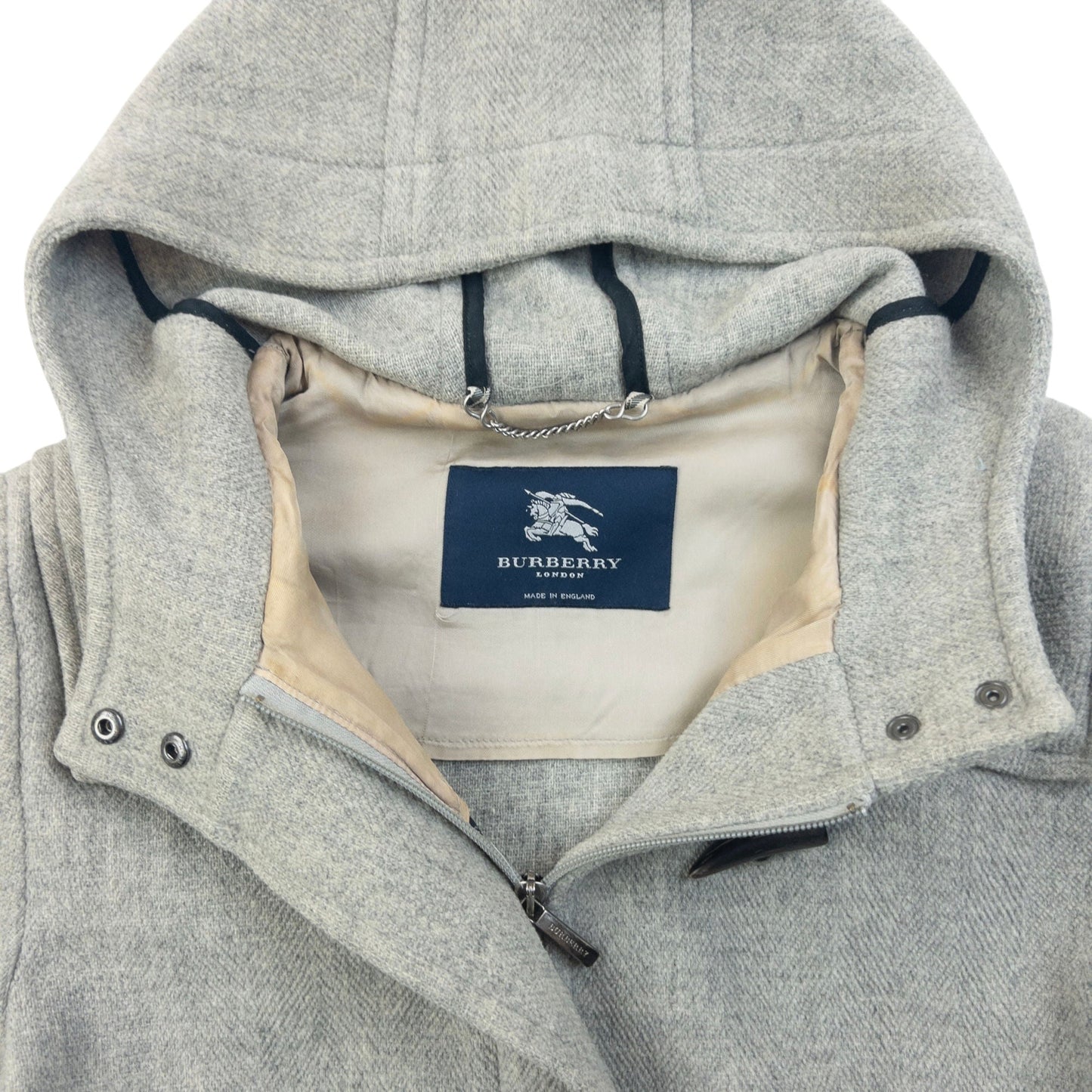 Vintage 2000s Burberry Wool Duffle Jacket Womens Size L | O/S, Grey