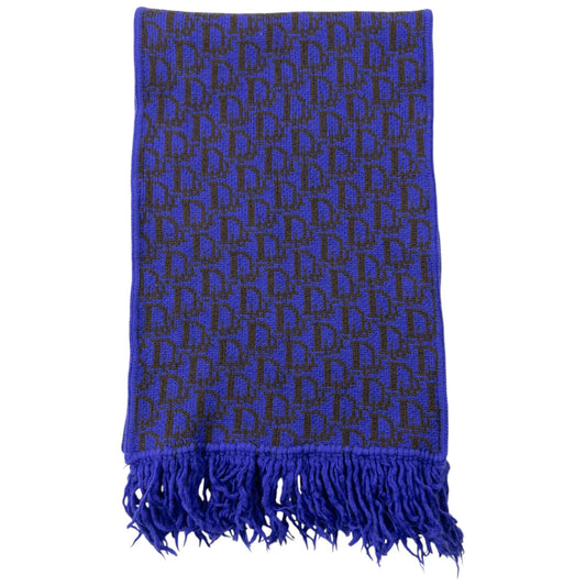 Vintage 90s Dior Monogram Wool Tassel Scarf | O/S, Brown