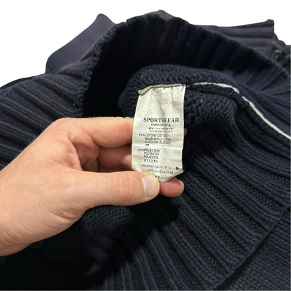 Stone Island A/W 2006 Heavy Knit Zip Up | Medium, Navy