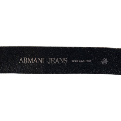 Vintage 2000s Armani Jeans Leather Belt Size XL | XL, Black