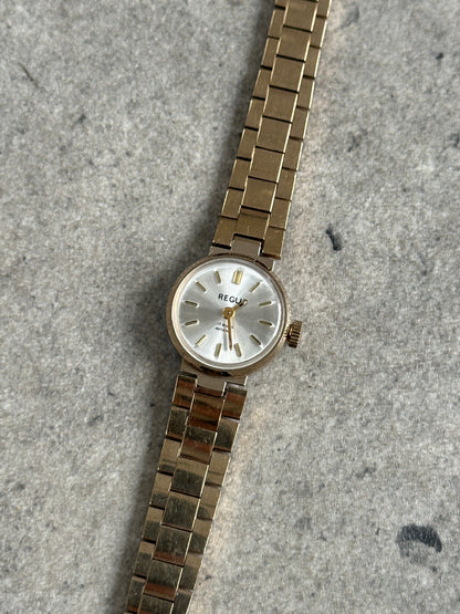 Regus 1970s Swiss Jewel Gold Tone Mechanical Watch