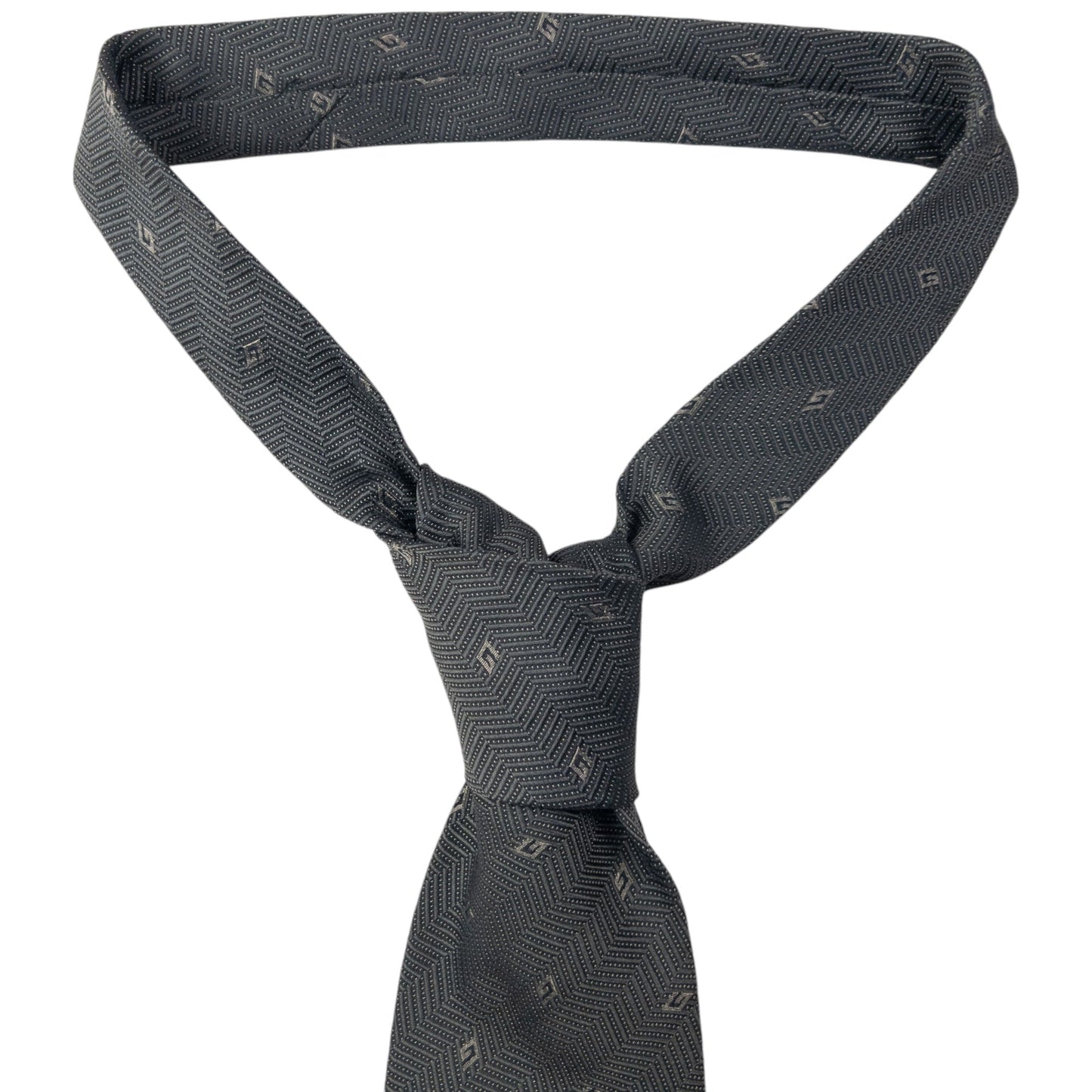 Vintage Gucci Monogram Zigzag Silk Tie