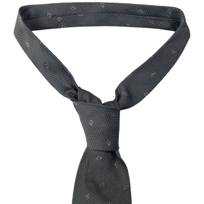Vintage Gucci Monogram Zigzag Silk Tie