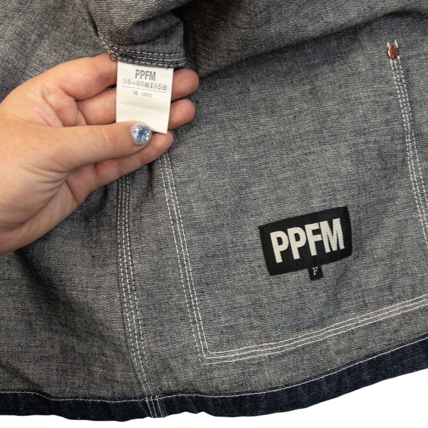 Vintage 2000s PPFM Lightweight Denim Jacket Size M | Medium, Navy