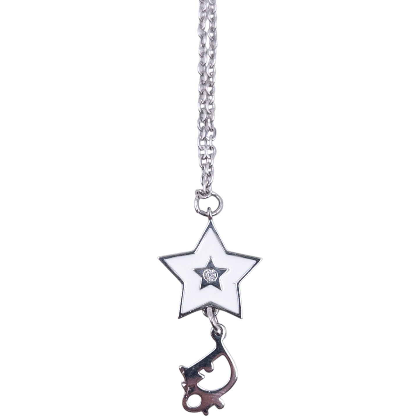 Vintage Dior Silver Star Charm Necklace
