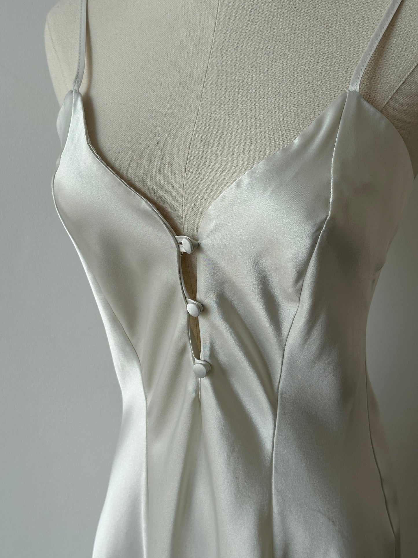 Vintage 1990s Satin Mini Slip Dress - S