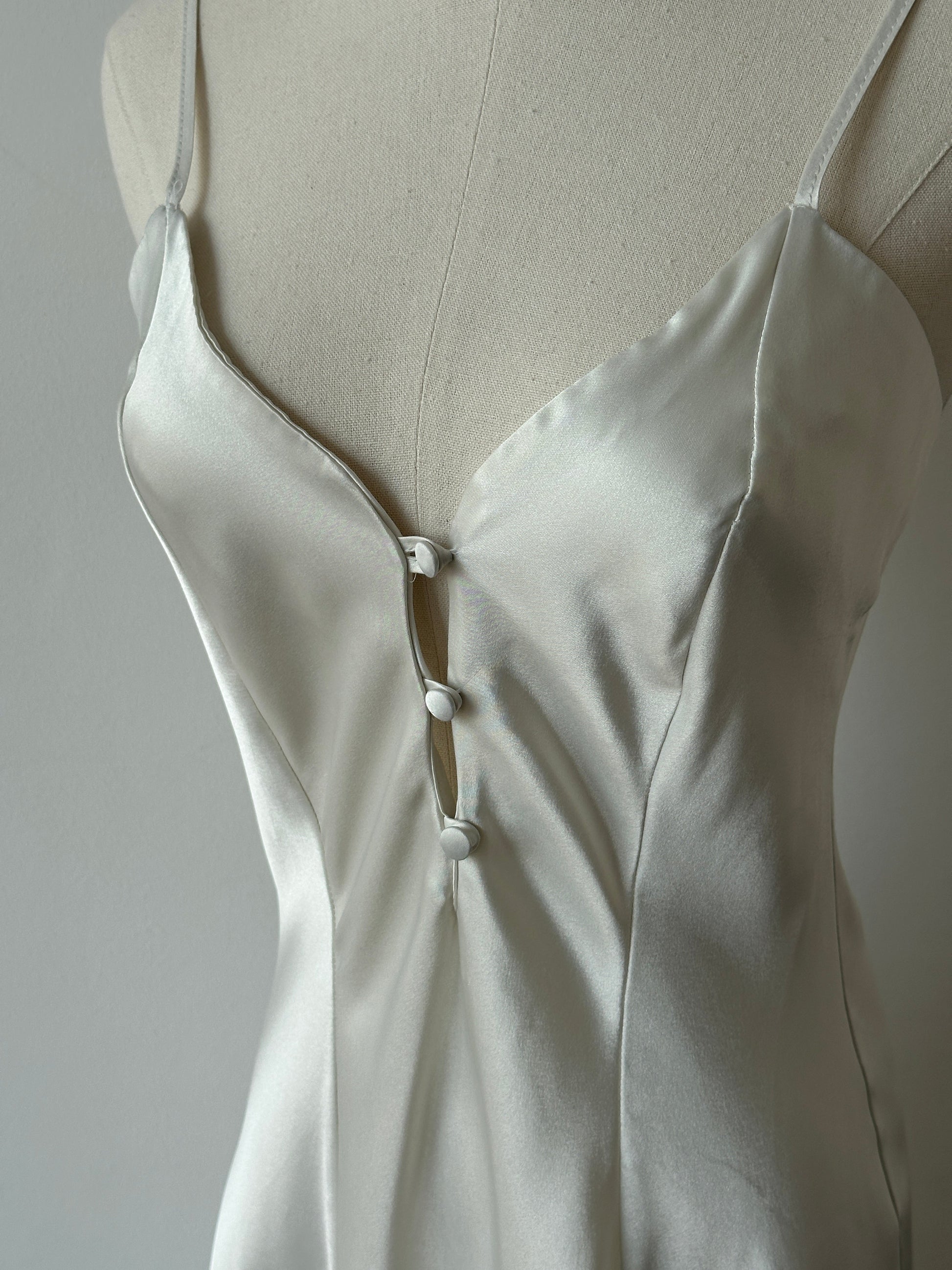 Vintage 1990s Satin Mini Slip Dress - S