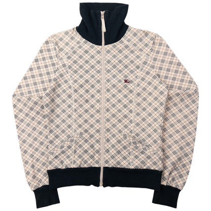 Vintage Burberry Blue Label Nova Check Zip Up Sweatshirt Womens Size S