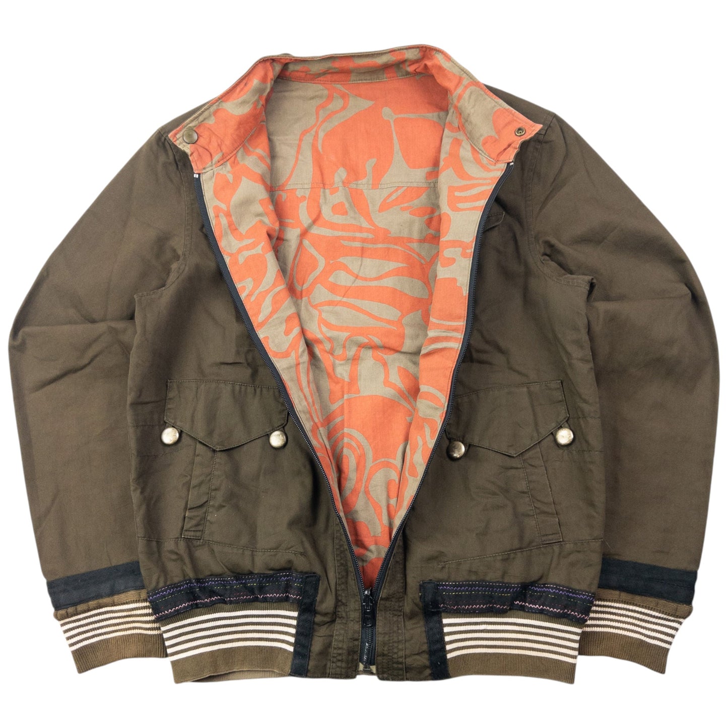 Vintage 2000s PPFM Reversible Zip Up Jacket Size s | Small, Multicoloured