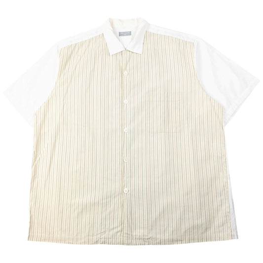 Vintage 1995 Comme Des Garçons HOMME Short Sleeve Button Up Shirt Size XXL | XXL, White, Beige