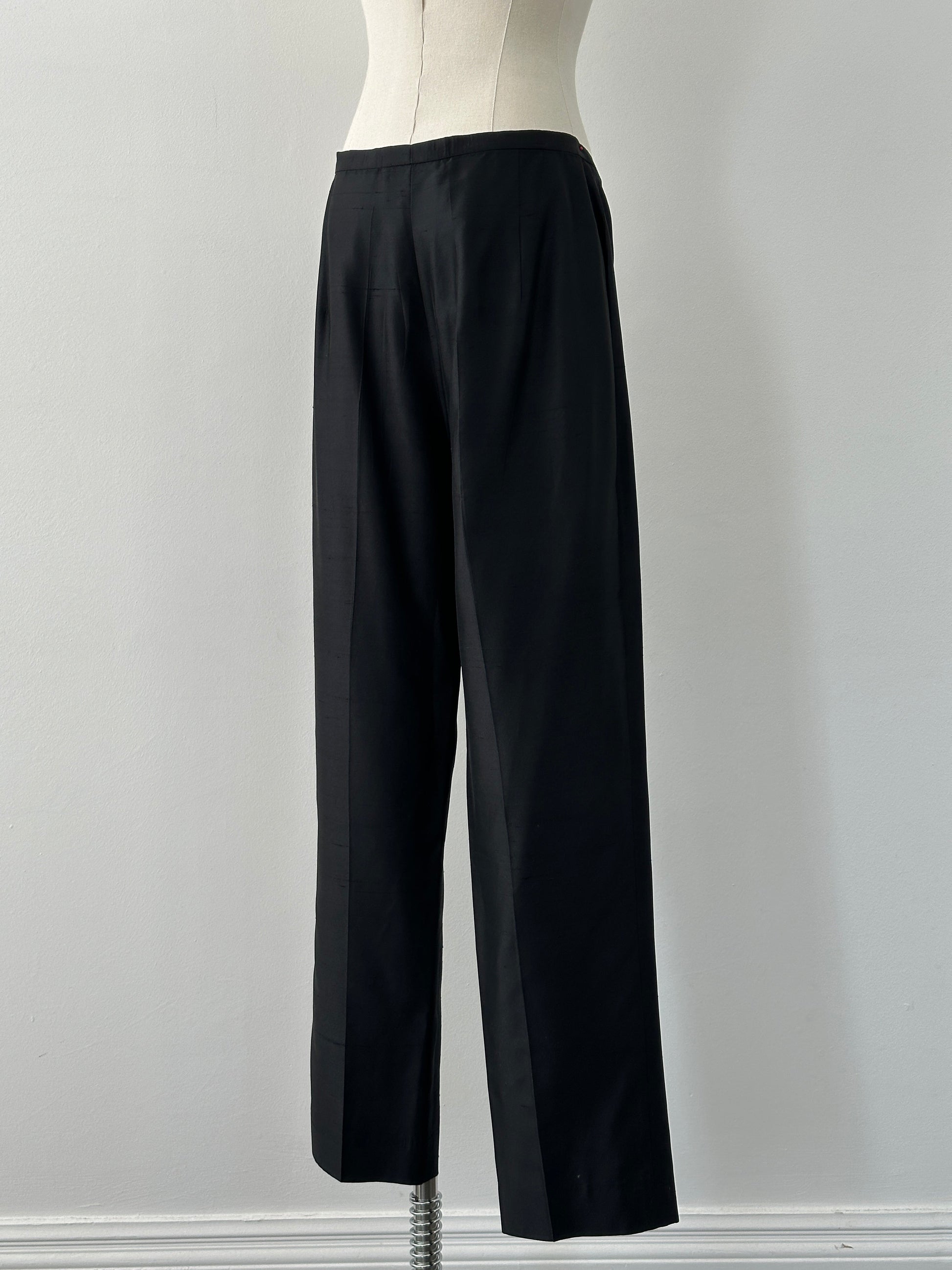 Max Mara 1990s Silk Straight Leg Trousers - W28