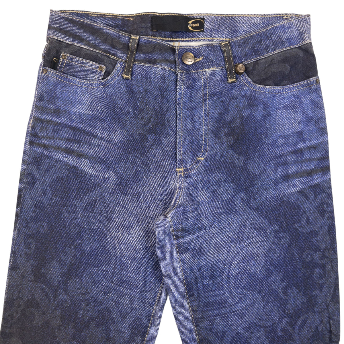 Vintage 2000s Roberto Cavalli Stretch Denim Pattern Jeans Womens Size W29 | W29, Multicoloured