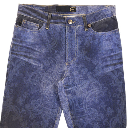 Vintage 2000s Roberto Cavalli Stretch Denim Pattern Jeans Womens Size W29 | W29, Multicoloured