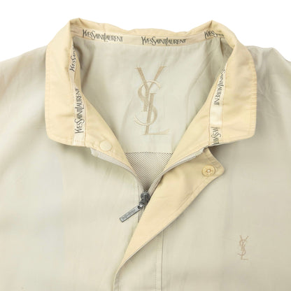 Vintage 90s YSL Yves Saint Laurent Harrington Jacket Size M | Medium, Cream