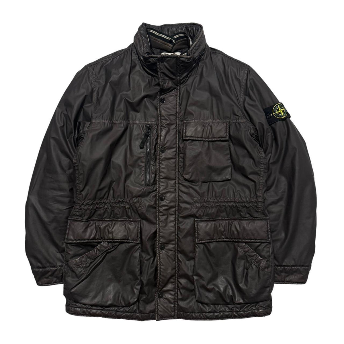 Stone Island Mussola Gommata Jacket | Large, Dark Brown