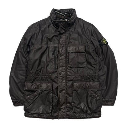 Stone Island Mussola Gommata Jacket | Large, Dark Brown