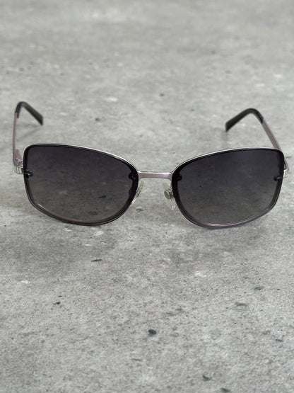 Chanel 2000s Rimless Crystal Bar Rectangle Sunglasses