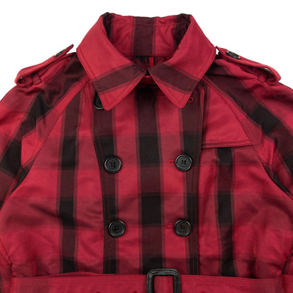 Vintage Burberry Nova Check Belted Trench Jacket Womens Size M