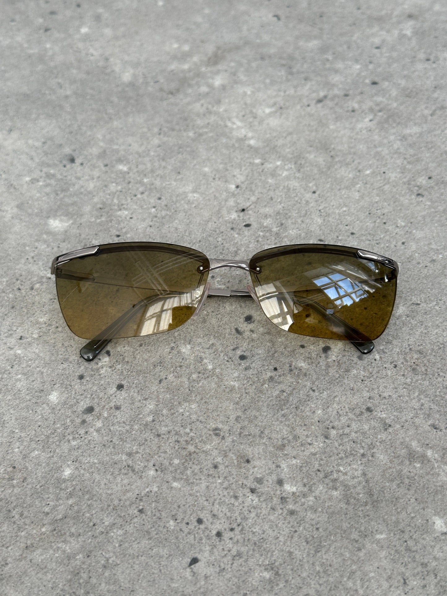 Versace 2000s Rimless Rectangular Sunglasses