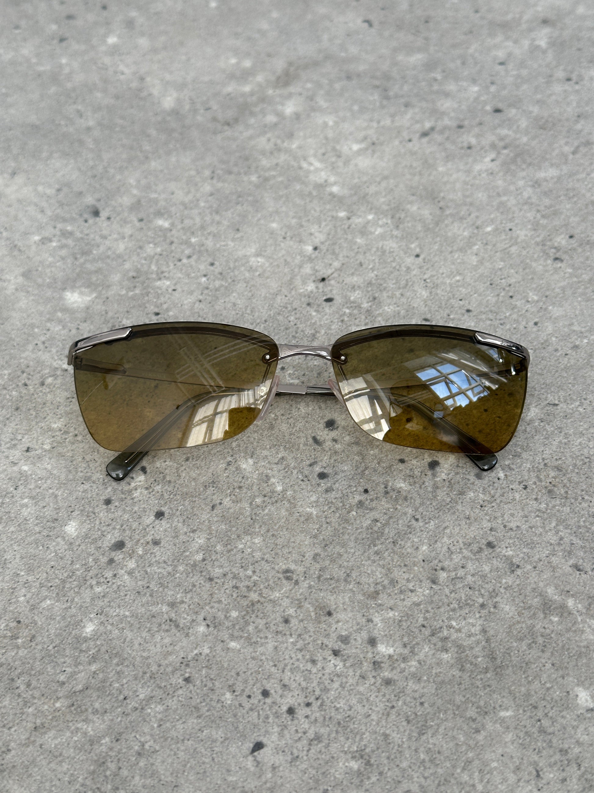 Versace 2000s Rimless Rectangular Sunglasses