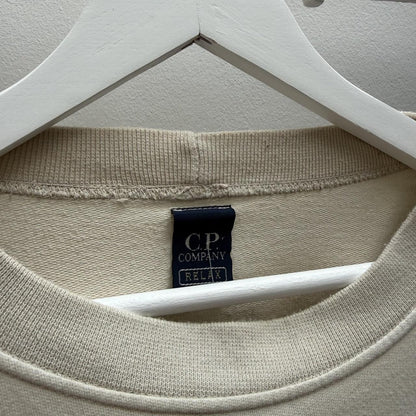 1996 CP Company Logo Sweatshirt in Cream (XL) | Extra Large, Cream