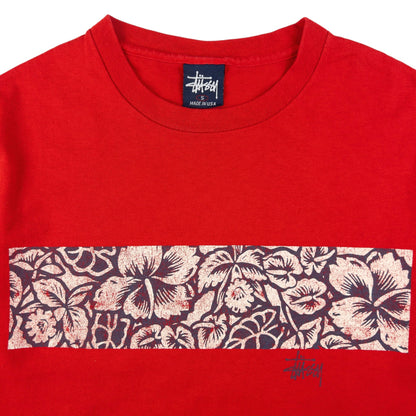 Vintage Stussy Hibiscus Surfer Graphic T Shirt Size S