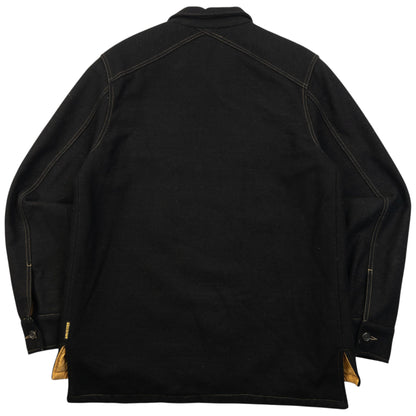 Vintage 2000s Armani Jeans Zip Up Wool Jacket Size M | Medium, Black