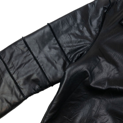 Vintage 2000s Versace Classic Fleece Lined Leather Jacket Size XL | XL, Black