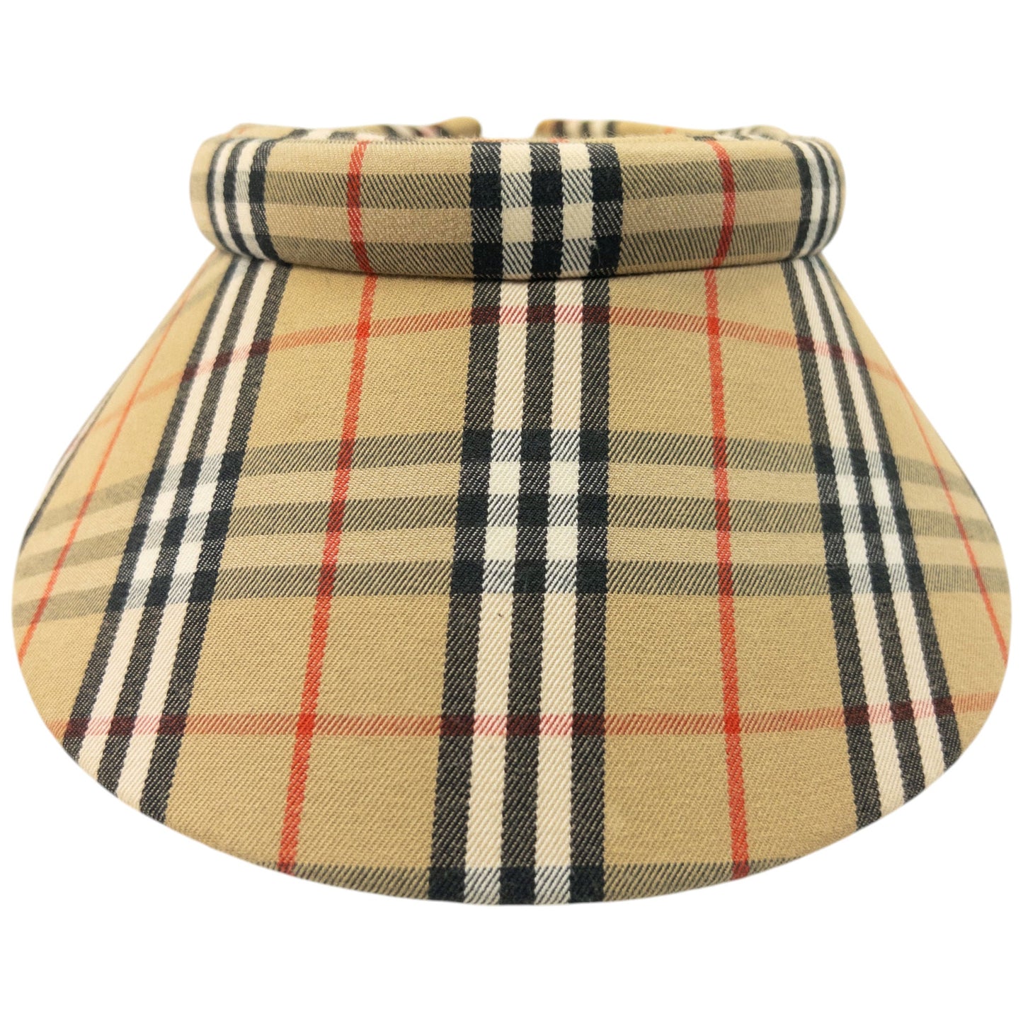 Vintage 2000s Burberry Nova Check Visor Hat Headband | O/S, Beige