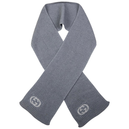 Vintage Gucci Ribbed Knit Wool Scarf