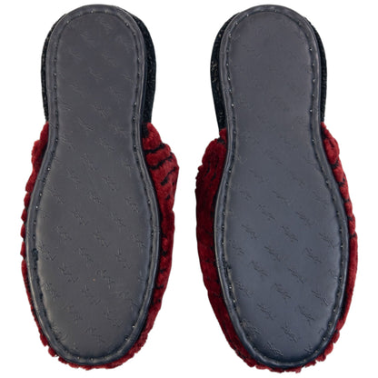Vintage 80s YSL Yves Saint Laurent Embroidered Fur Slippers Womens Size 6 | ONE SIZE, Black