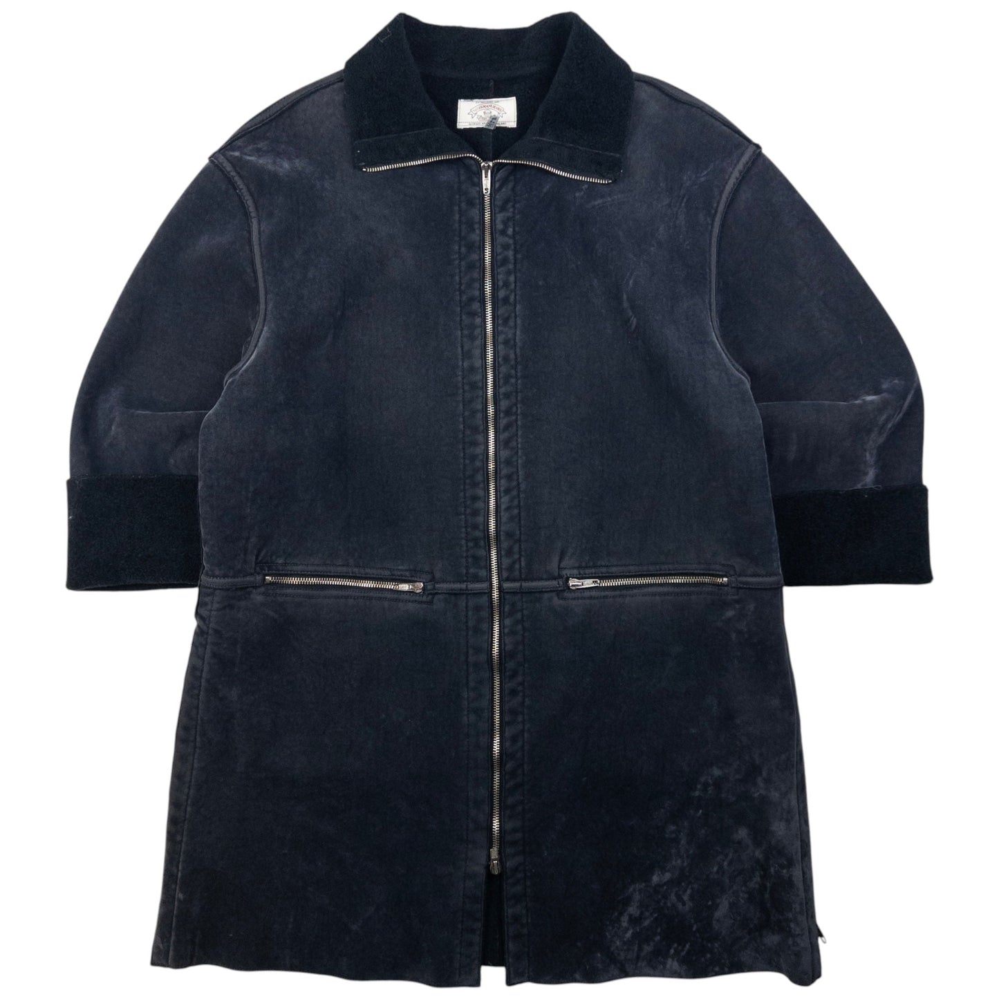 Vintage Armani Jeans Fleece Lined Velour Jacket Womens Size XL