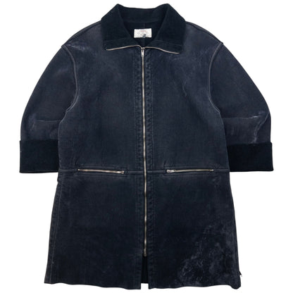 Vintage Armani Jeans Fleece Lined Velour Jacket Womens Size XL