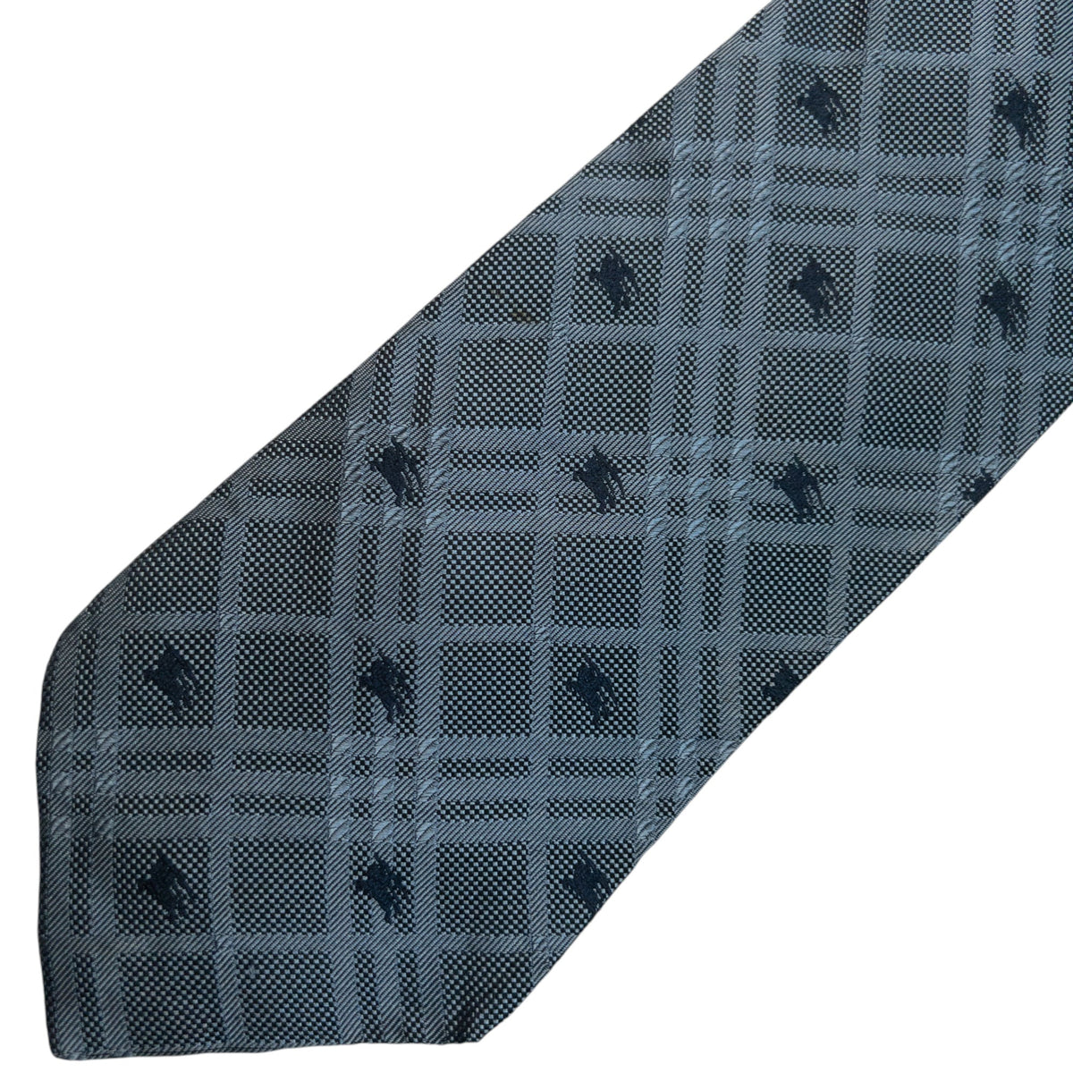 Vintage 2000s Burberry Nova Check Monogram Silk Tie | O/S, Blue