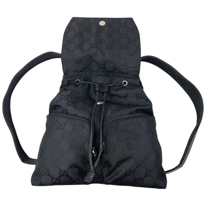 Vintage 2000s Gucci Monogram Bucket Backpack | O/S, Black