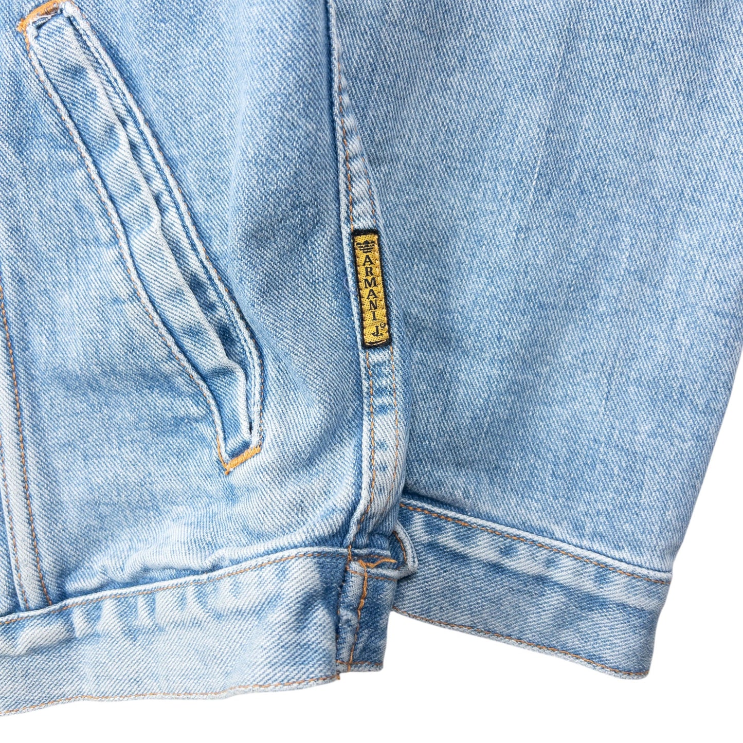 Vintage 90s Armani Jeans Button Up Denim Jacket Size L | Large, Blue