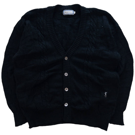 Vintage YSL Yves Saint Laurent Knit 100% Wool Cardigan Size M