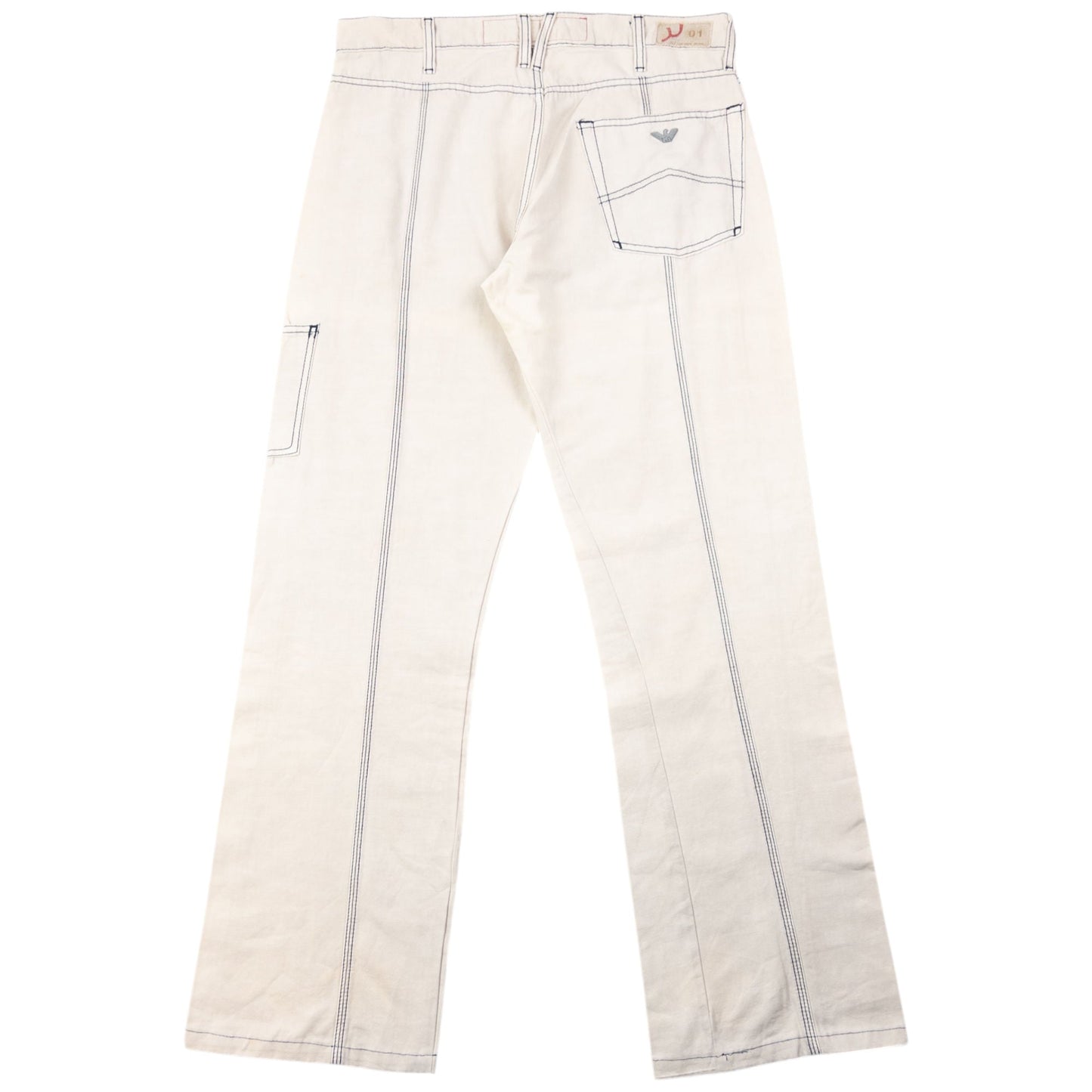 Vintage 2000s Armani Jeans Lightweight Contrast Stitch Trousers Size W33