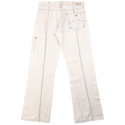 Vintage 2000s Armani Jeans Lightweight Contrast Stitch Trousers Size W33